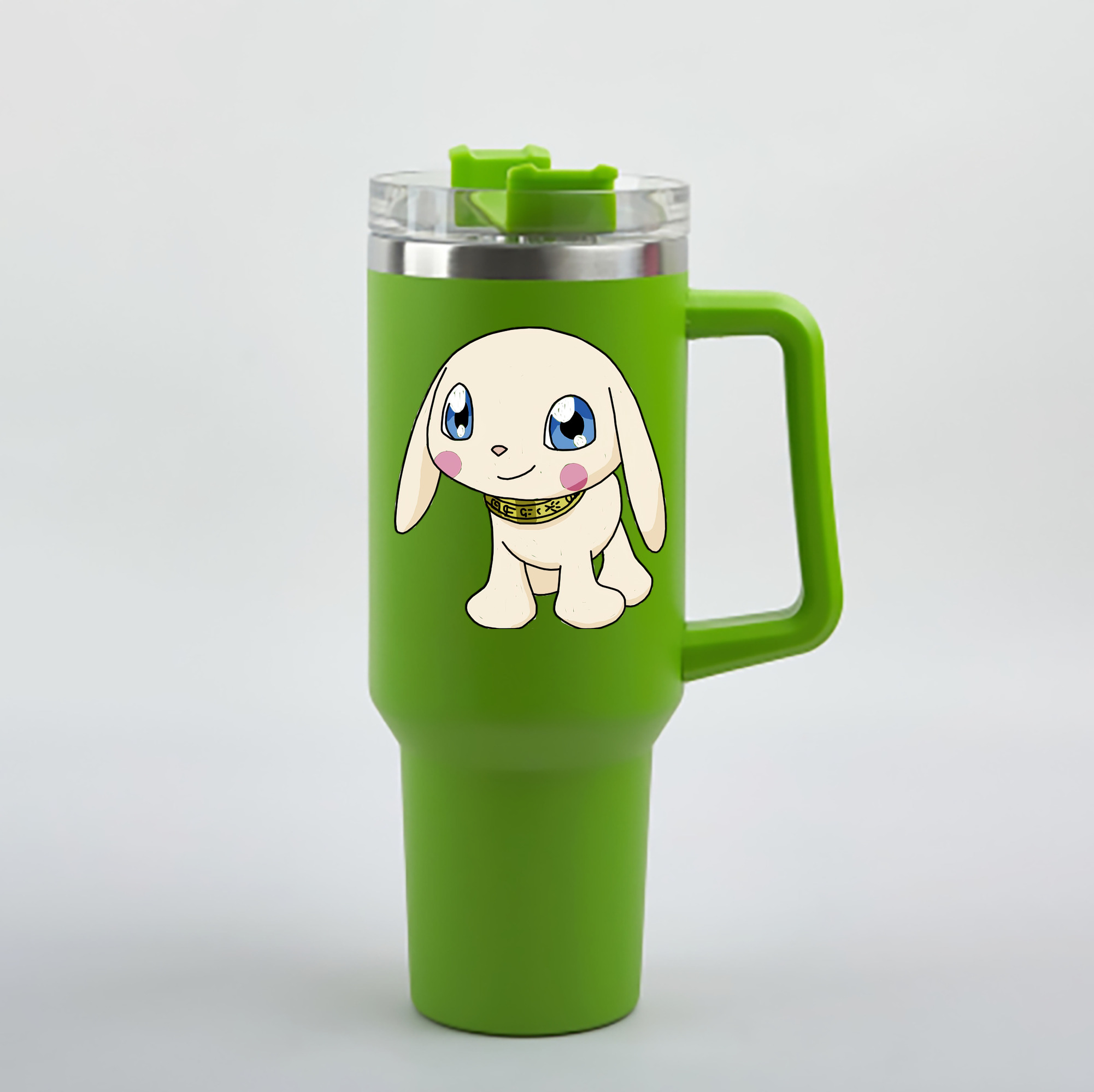 （画像用） Digimon デジタルモンスター/デジモン 1200mL車用タンブラー - クリスタルステッカー（プラスチックストロー付き）